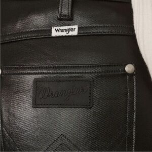 Black Leather Wrangler Jeans / Pants